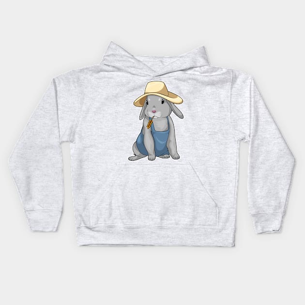 Rabbit Farmer Wheat Kids Hoodie by Markus Schnabel